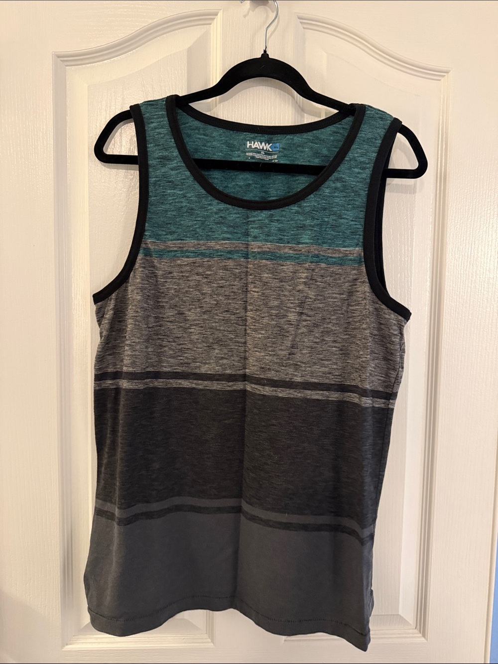 Men's Tony Hawk striped tank top.